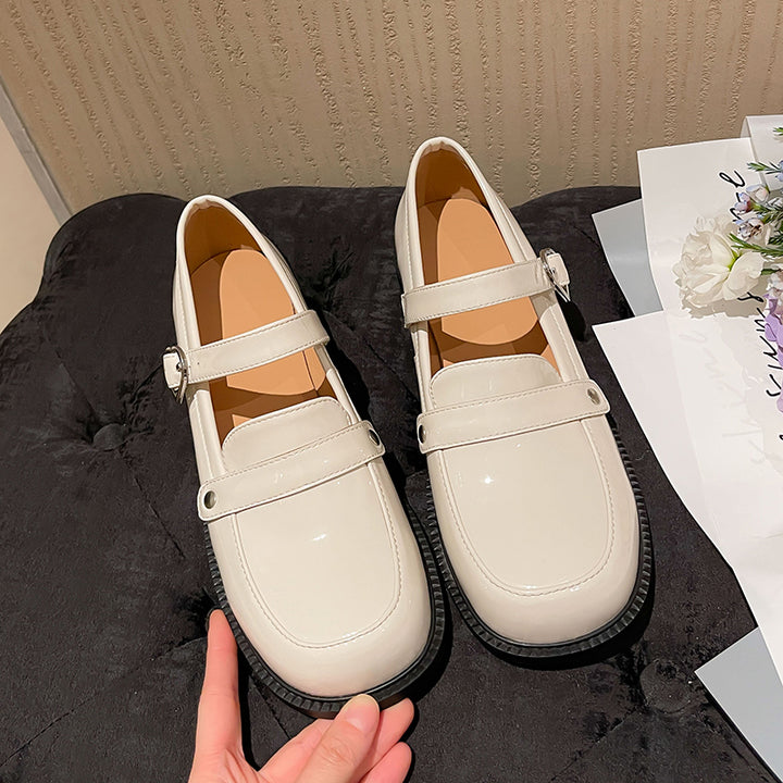 Cute Patent Leather Low-heeled Mary Janes for Women