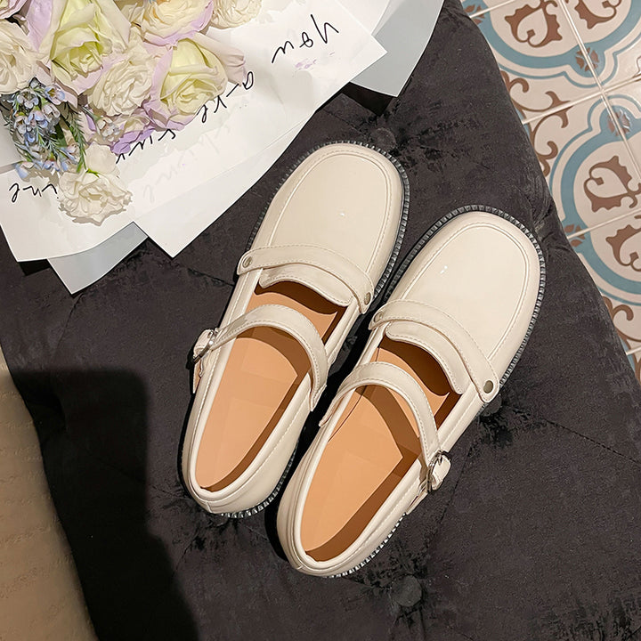 Cute Patent Leather Low-heeled Mary Janes for Women