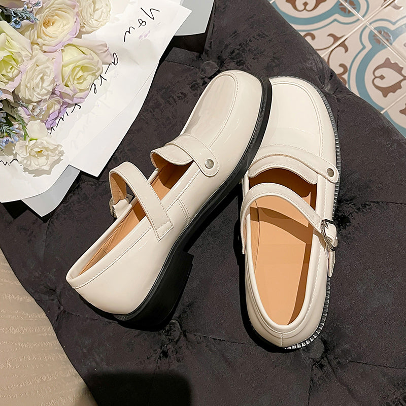 Cute Patent Leather Low-heeled Mary Janes for Women