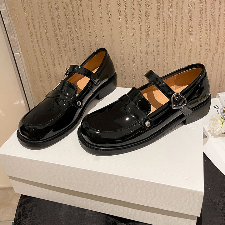 Cute Patent Leather Low-heeled Mary Janes for Women