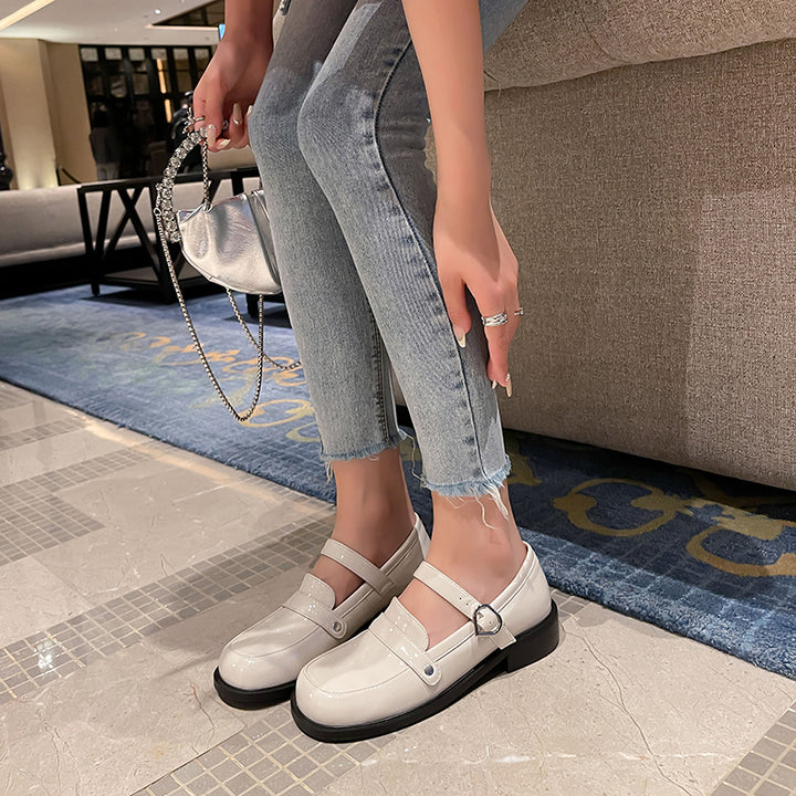 Cute Patent Leather Low-heeled Mary Janes for Women