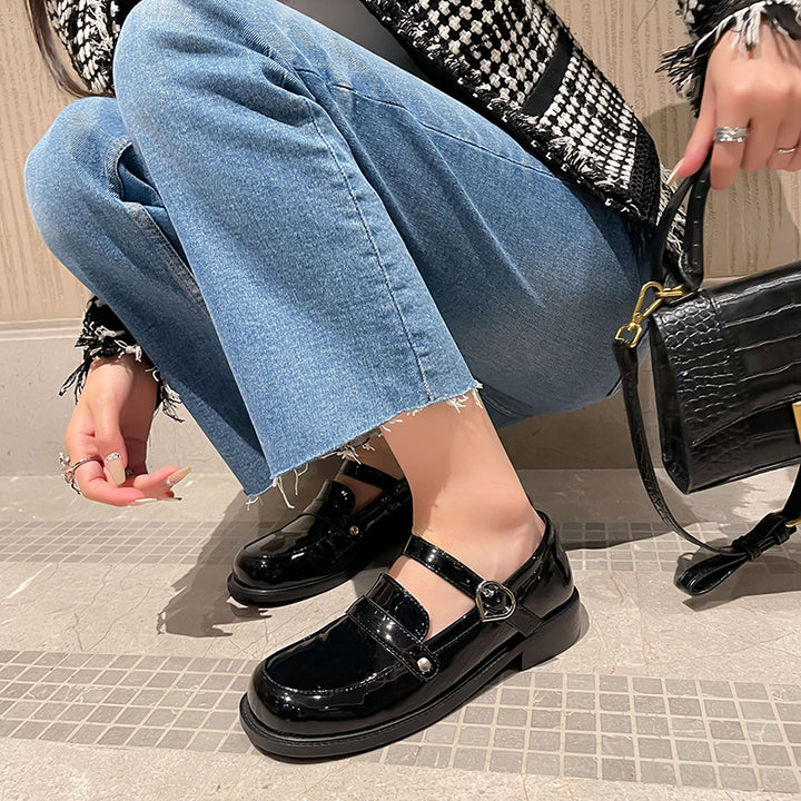 Cute Patent Leather Low-heeled Mary Janes for Women
