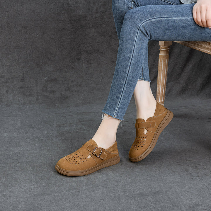 Women's Genuine Leather Fisherman Sandals Barefoot-Friendly Casual Summer Flats