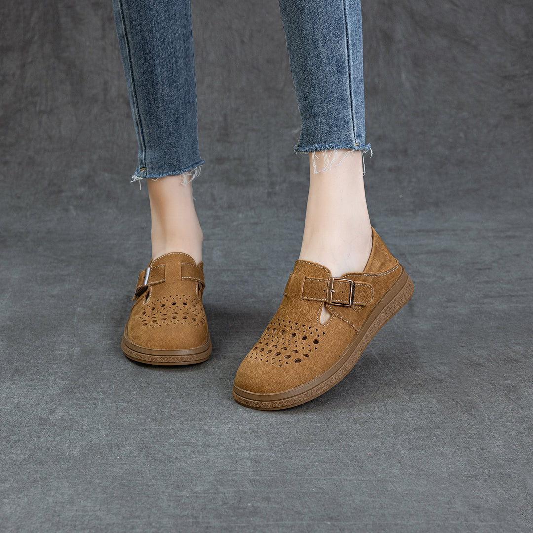 Women's Genuine Leather Fisherman Sandals Barefoot-Friendly Casual Summer Flats