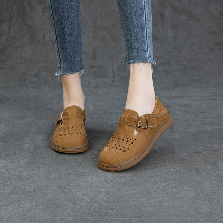 Women's Genuine Leather Fisherman Sandals Barefoot-Friendly Casual Summer Flats