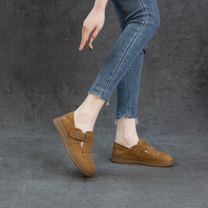 Women's Genuine Leather Fisherman Sandals Barefoot-Friendly Casual Summer Flats