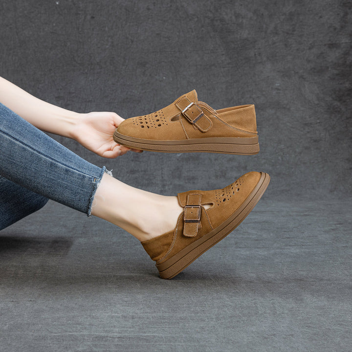 Women's Genuine Leather Fisherman Sandals Barefoot-Friendly Casual Summer Flats