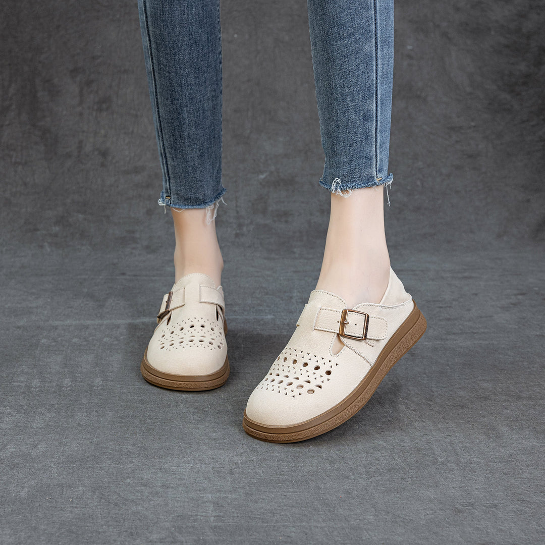 Women's Genuine Leather Fisherman Sandals Barefoot-Friendly Casual Summer Flats