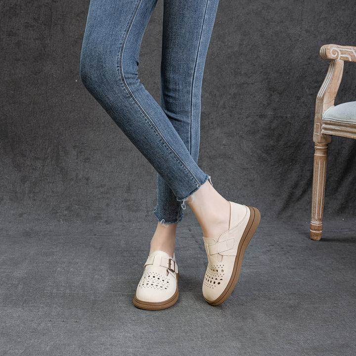 Women's Genuine Leather Fisherman Sandals Barefoot-Friendly Casual Summer Flats