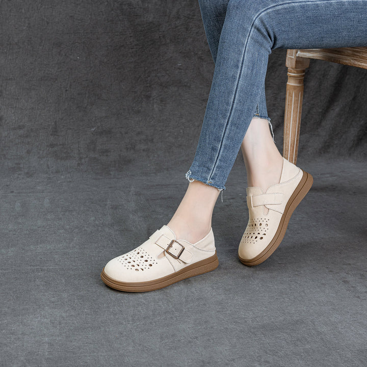 Women's Genuine Leather Fisherman Sandals Barefoot-Friendly Casual Summer Flats