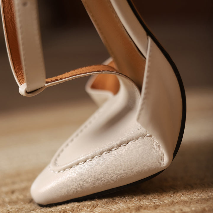 Womens Designer T Strap Leather Pumps Heels