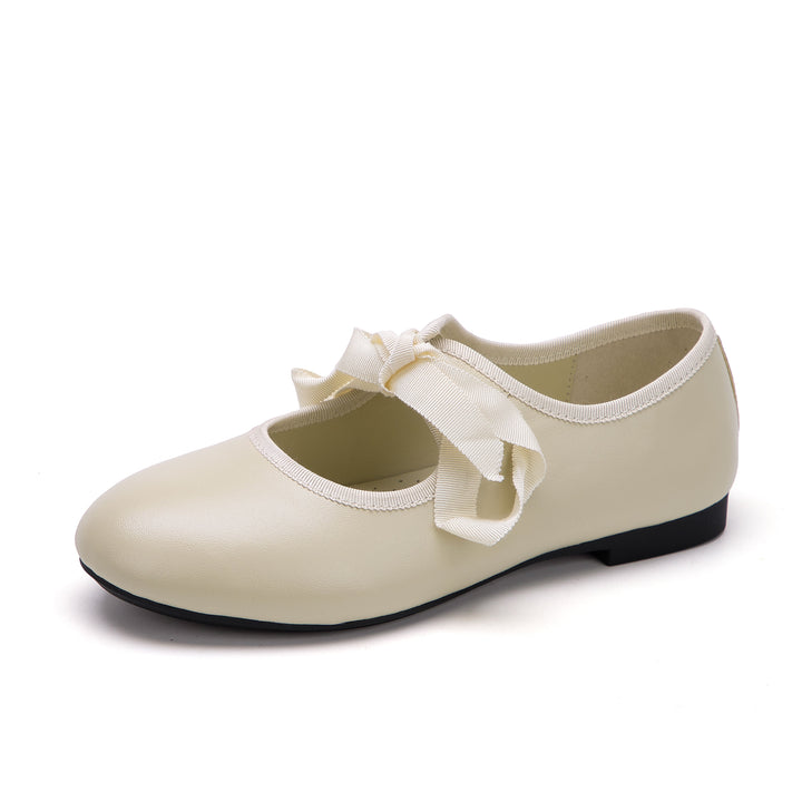 Women's Luxury Lambskin Ballet Flats - Silky Ribbon Lace-up