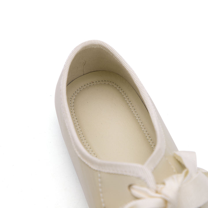 Women's Luxury Lambskin Ballet Flats - Silky Ribbon Lace-up