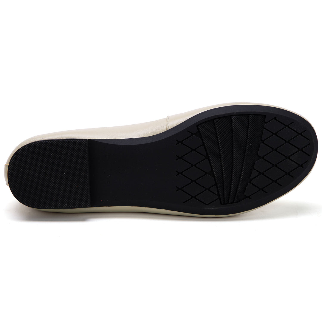 Women's Luxury Lambskin Ballet Flats - Silky Ribbon Lace-up