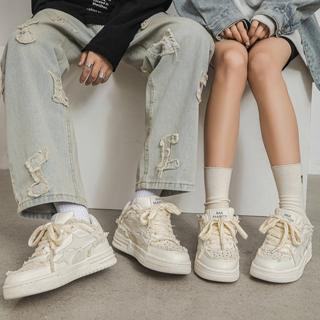 Matching Sneakers for Couples Skater White Flat Sneakers