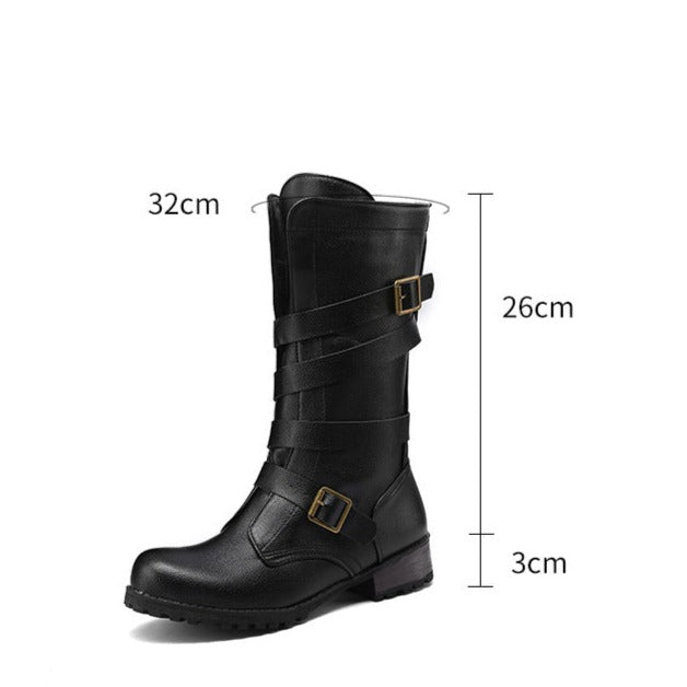 Women's Buckle Biker Boots