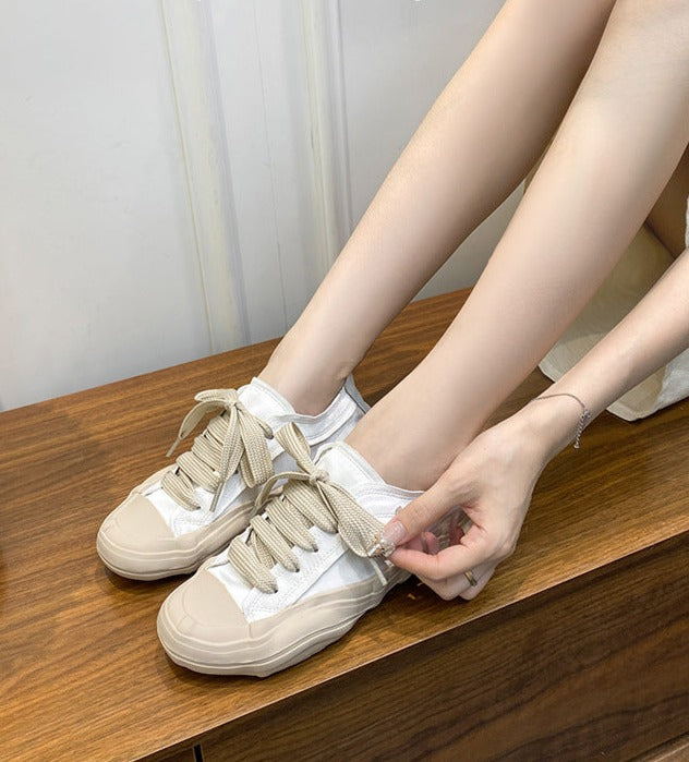 Womens Satin Lace-up Front Sneakers Shoes