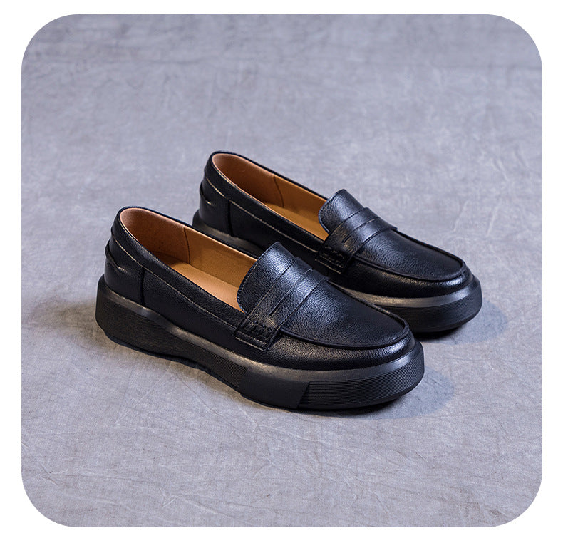 Womens Handmade Leather Soft Sole Loafers Flat Shoes