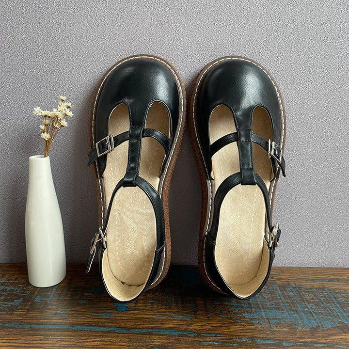 Womens Mori Literary Style Closed Toe Side Hollow Sandals