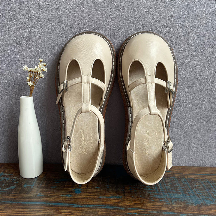 Womens Mori Literary Style Closed Toe Side Hollow Sandals