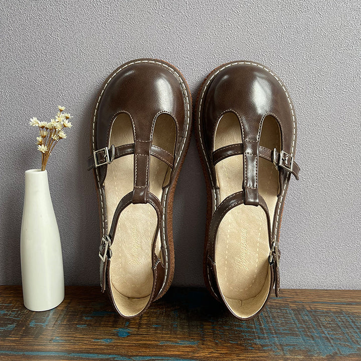 Womens Mori Literary Style Closed Toe Side Hollow Sandals