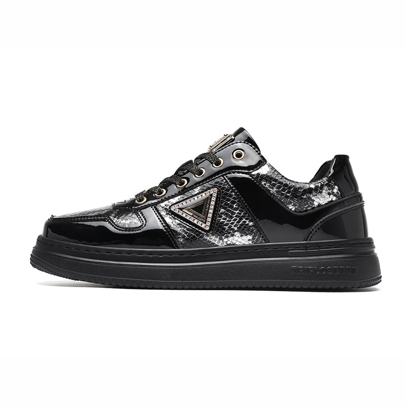 Metal Luster Couple Low-Top Skateboard Sneakers Women Men