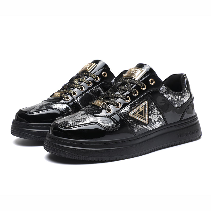 Metal Luster Couple Low-Top Skateboard Sneakers Women Men