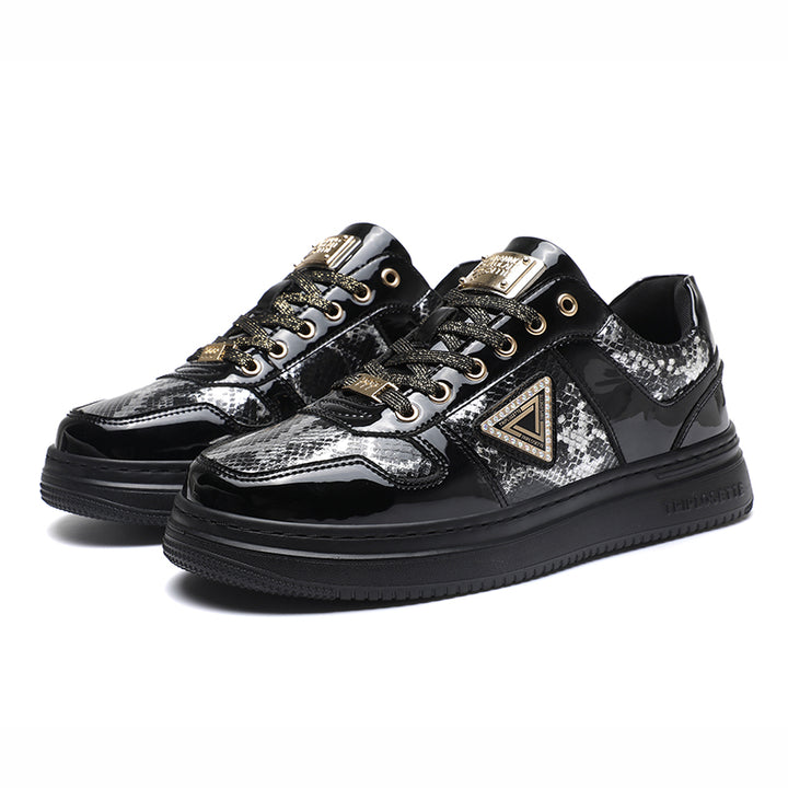 Metal Luster Couple Low-Top Skateboard Sneakers Women Men