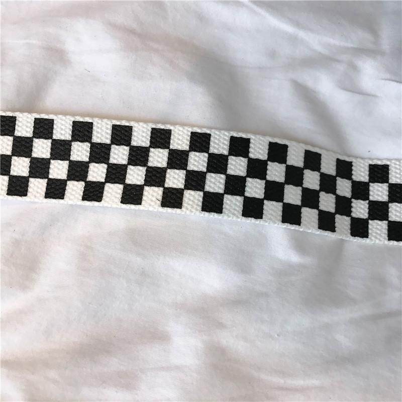 Black White Plaid Belt