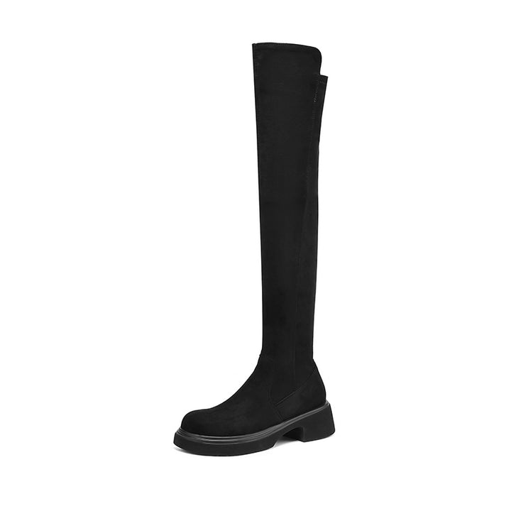 Women Thigh High Boots Faux Suede Over the Knee Stretch Boots