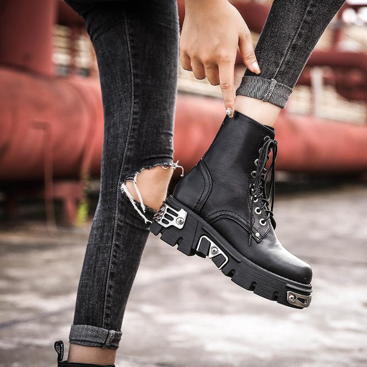 Womens Gothic High Top Motorcycle Boots
