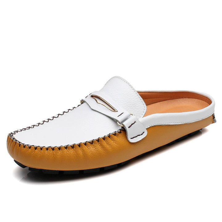 Men's Casual Leather Mules Plus Size