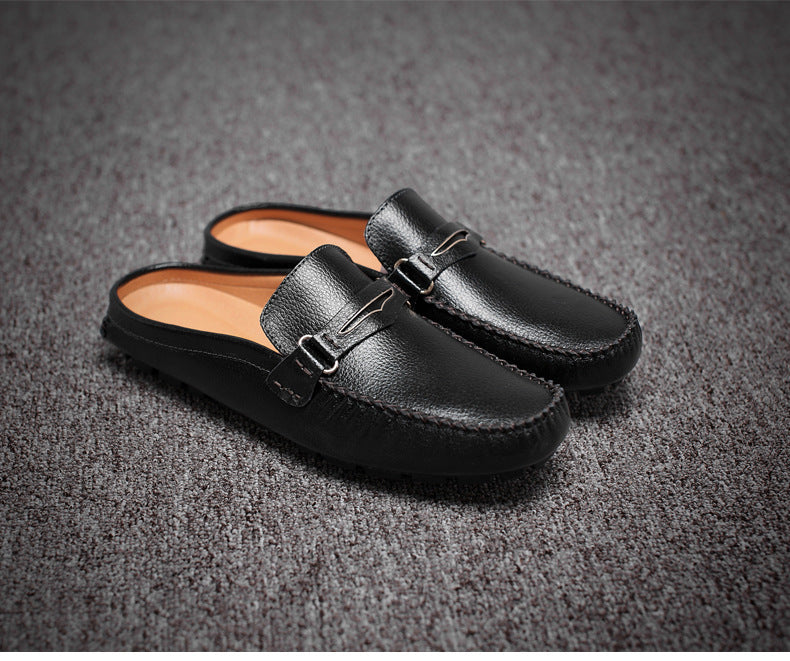 Men's Casual Leather Mules Plus Size