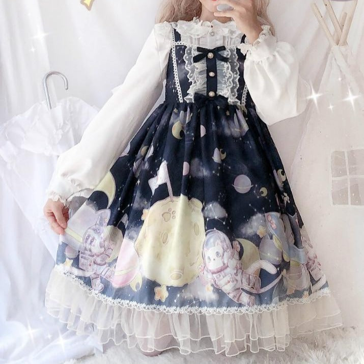 Lolita Galaxy Planet Star JSK Dress 2 Pieces