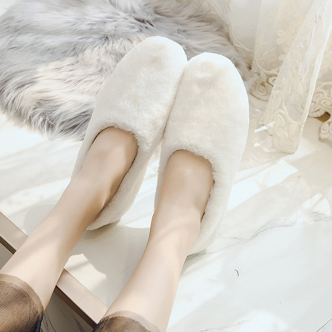Women Outer Wearing Non-Slip Flat Fur Loafers Plus Size