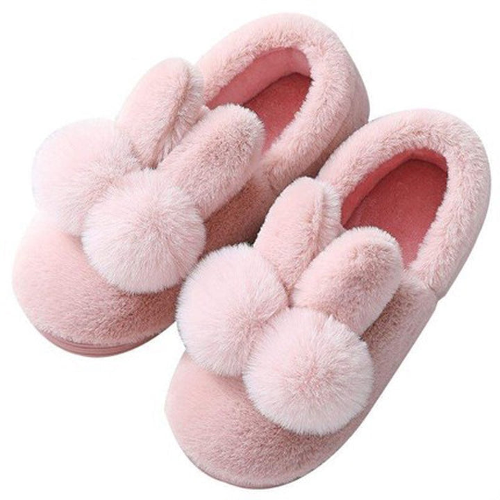 Cute Plush Bunny Rabbit Ears Warm Home Slippers