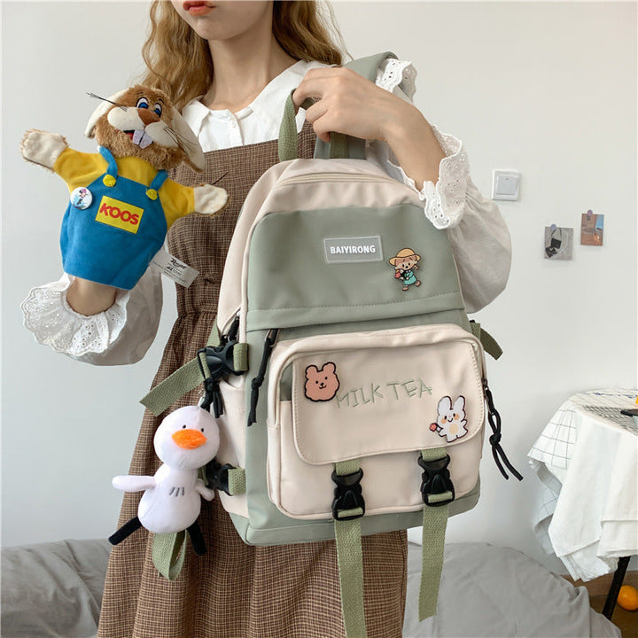 Kawaii School Backpack with Cute Accessories for Girls Teen