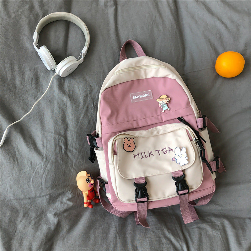 Kawaii School Backpack with Cute Accessories for Girls Teen