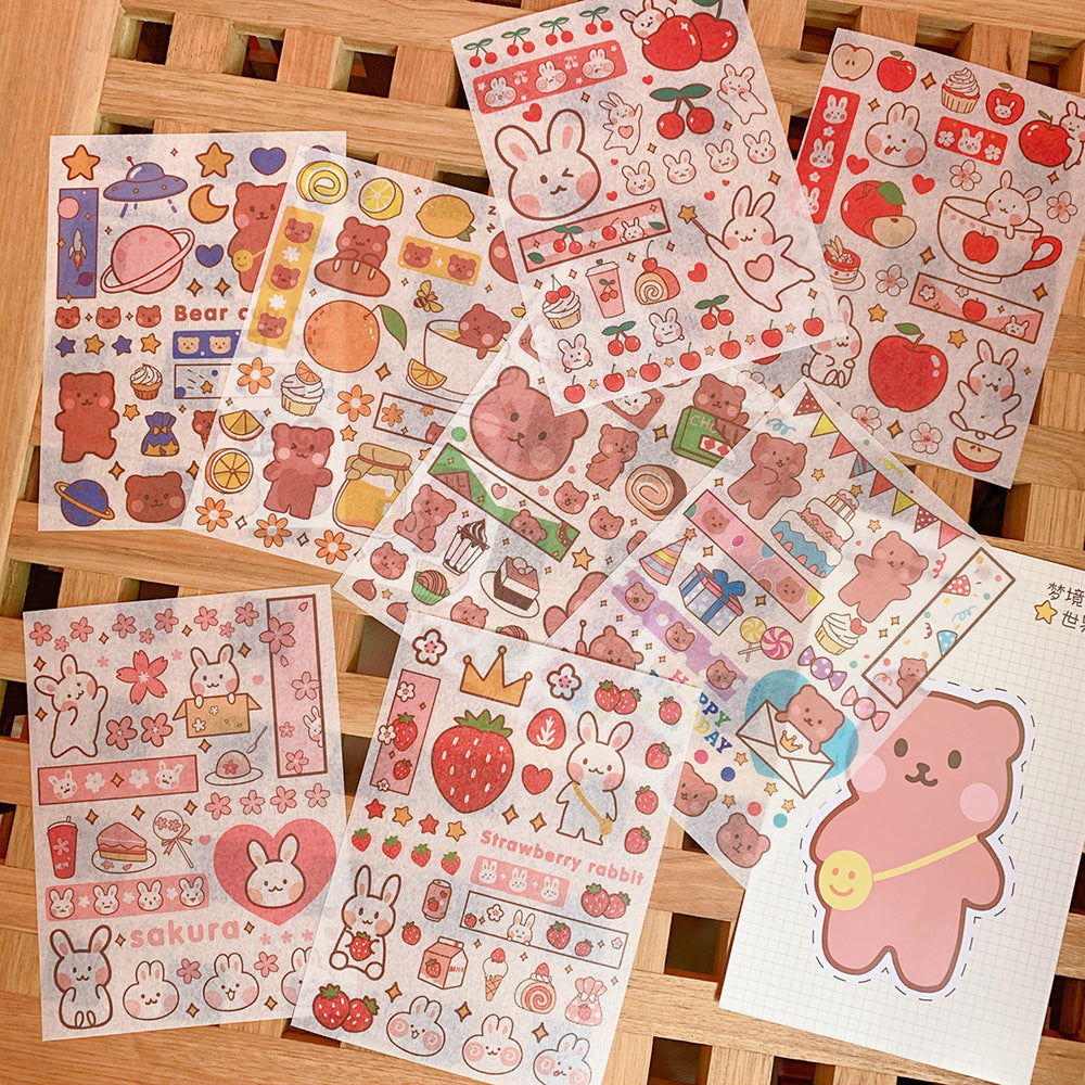 Kawaii Girl Bear Stickers