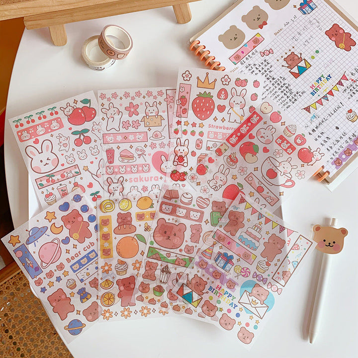 Kawaii Girl Bear Stickers