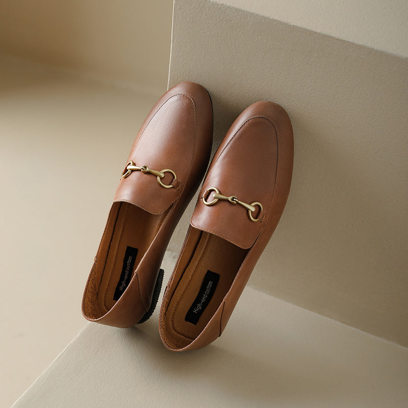 Flat Comfort Leather Handmade Loafers for Women
