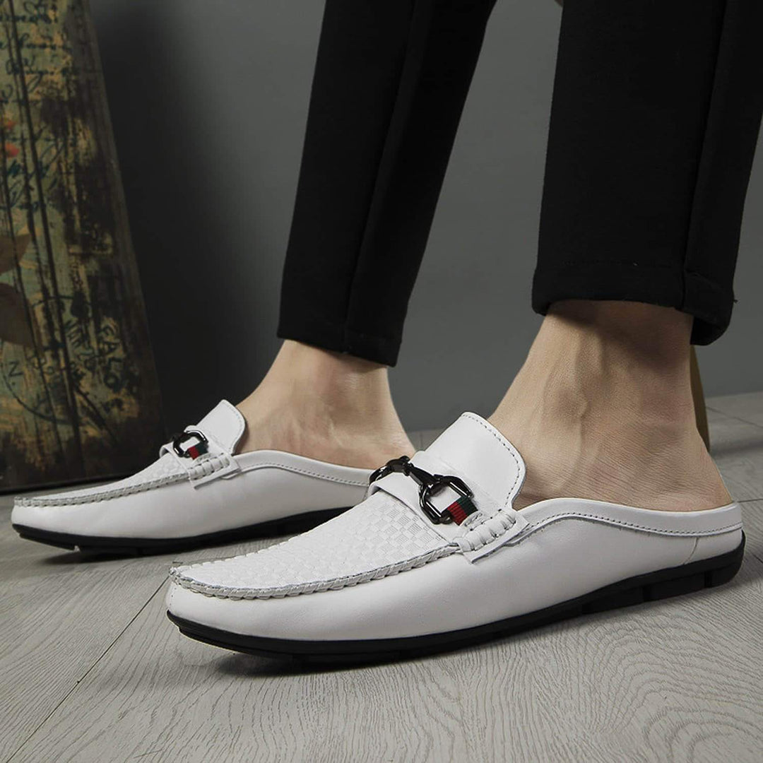 Men's Casual Breathable Leather Backless Mules