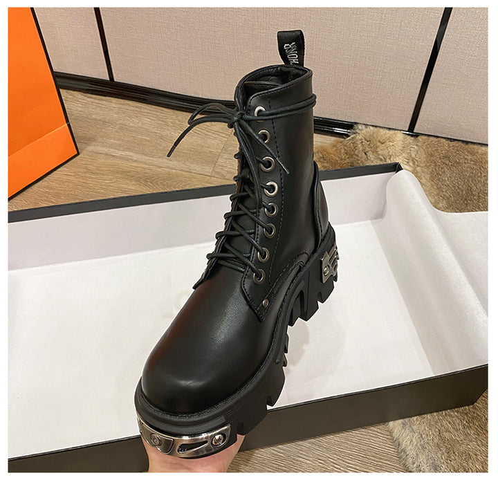 Womens Gothic High Top Motorcycle Boots
