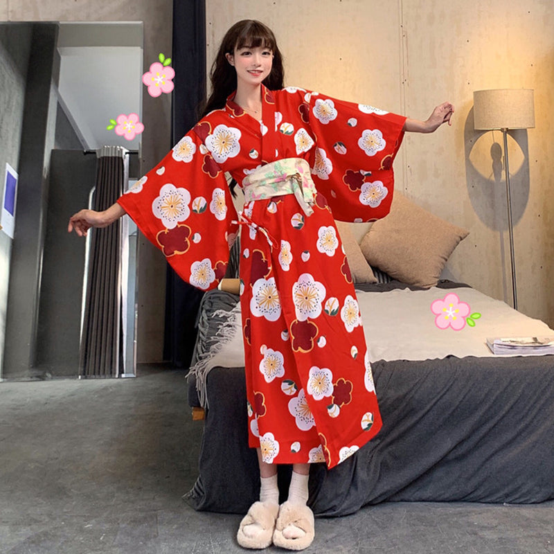 Japanese Cherry Kimono Pajamas Dress