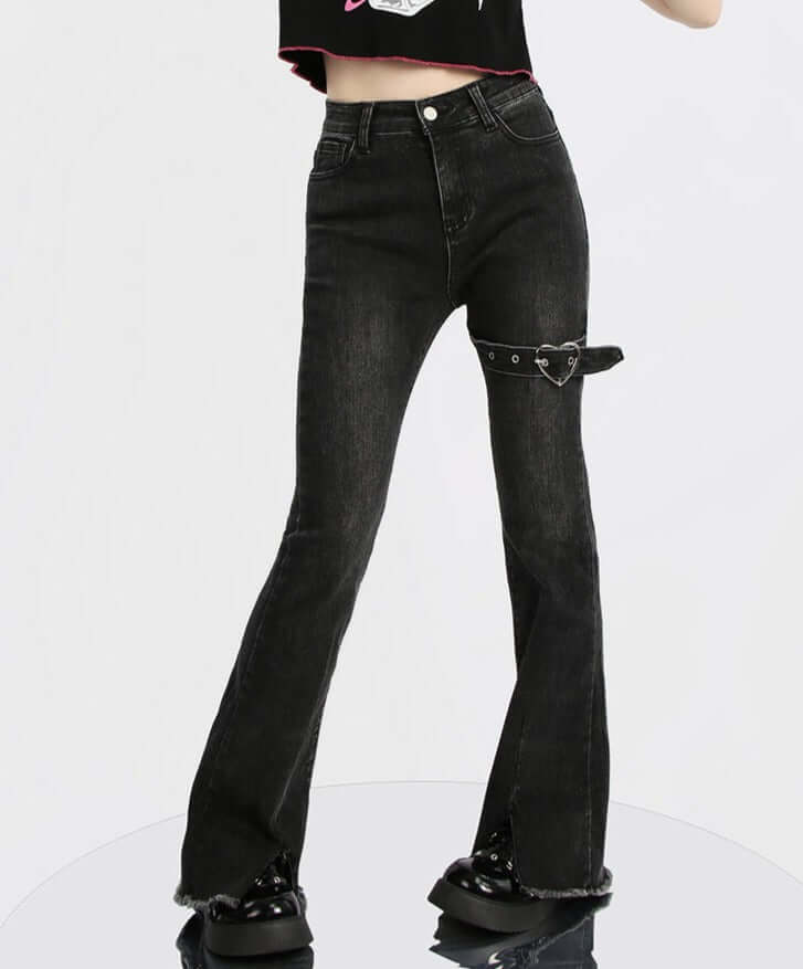 2000s Jeans High Waist Slim Fit Flared Pants – ubekeen