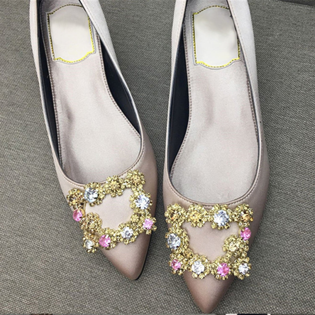 Silk Rhinestone Wedding Shoes for Bride Pumps