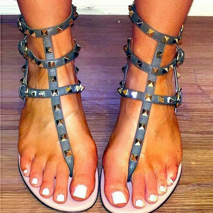 Womens Summer Casual Rivet Sandals Plus Size
