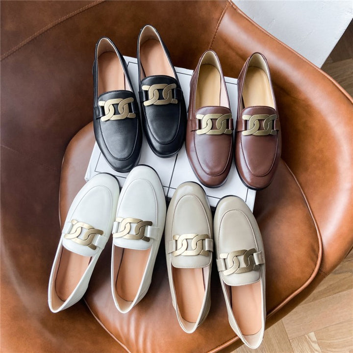 Women Classic Leather Flat Loafers