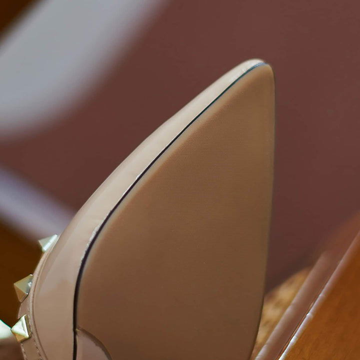 Womens High Heel Pointed Rivet Sandals