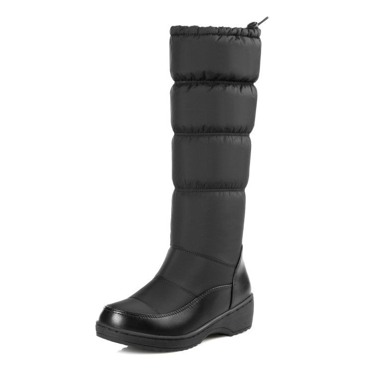 Water-proof Antiskid Knee High Snow Boots Wedge Heels for Woman